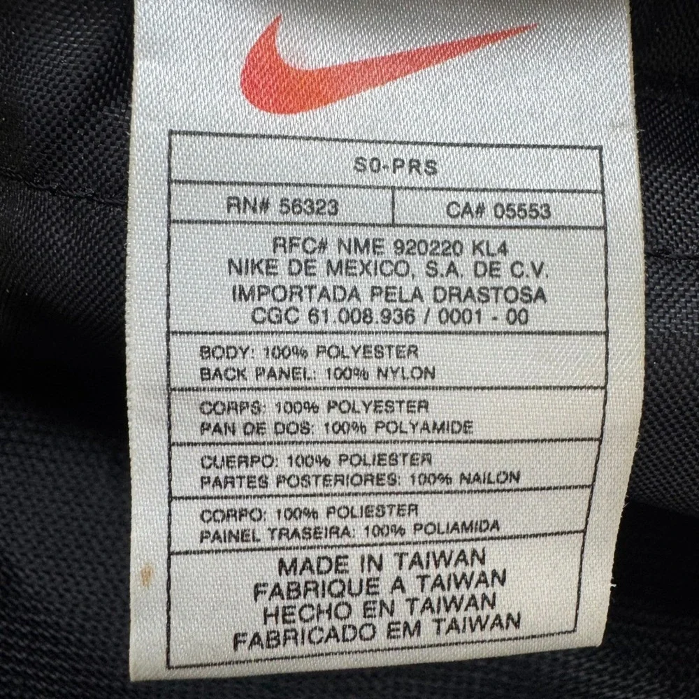VTG Nike‎ Gym Bag Black Yellow Gray Duffel Travel School Sports Bag Retro Swoosh